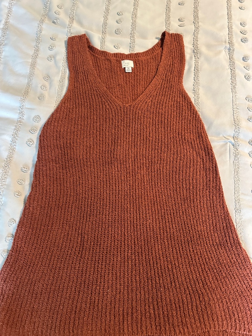 a new day Terracotta V-Neck Tank Sweater XL